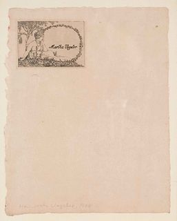 Vogeler, Heinrich. 1872 Bremen - 1942 Kazakhstan. One sheet of blank writing paper with letterhead