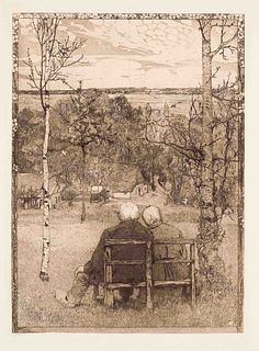 Vogeler, Heinrich. 1872 Bremen - 1942 Kazakhstan. May. 1897. etching in brown/handmade paper,