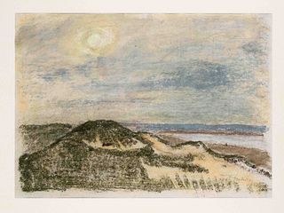 Meyboden, Hans. 1901 Verden - 1965 Freiburg. Dune landscape on Spiekeroog. Colored chalk/paper,