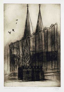 Morell, Pit. 1939 Kassel - lives and works in Worpswede. 2 etchings with Bremen motifs, 1980, 1)