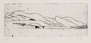 Morell, Pit. 1939 Kassel - lives and works in Worpswede. 2 drypoint etchings 1974 - 1975, 1) Bote