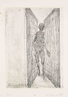 Otto, Waldemar. 1929 Petrikau/Poland - 2020 Worpswede. Two etchings. 1) Female nude, signed with