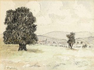 Wencke, Sophie. 1874 Bremerhaven - 1963 Worpswede. Summer in the foothills of the Alps. Watercolored