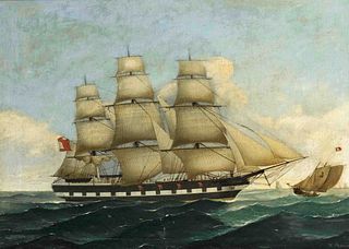 Petersen, K. Marine painter of the 19th century. Captain's picture of the Hamburg full-rigged ship