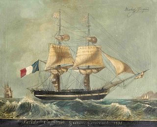 Durand, Michel. Frnz. Marine painter of the 1st half of the 19th century, captain's picture of the