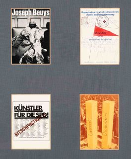 Beuys, Joseph. 1921 Kleve - 1986 DÃ¼sseldorf. 4 postcards, multiples, color offsets, 1) Joseph Beuys,