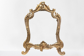 19th.C Soromany Bronze Silver Mirror, Signed
