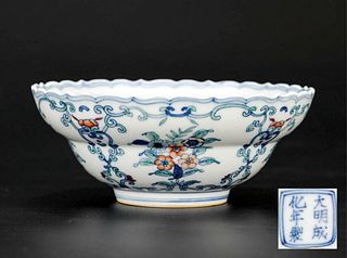 Chinese Doucai Porcelain Bowl,Mark