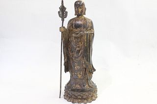 Chinese Gilt Bronze Monk