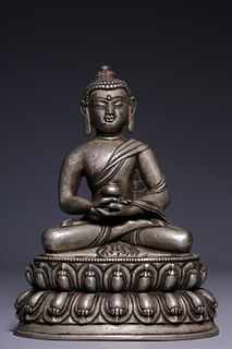 Qing Chinese Silver Bronze Buddha