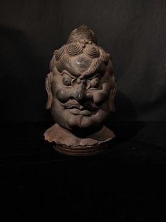 Chinese Stone Carved Wrestler Head