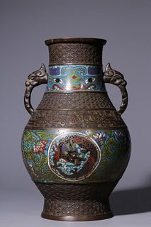 Chinese Cloisonne Enamel Bronze Vase