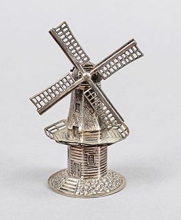 Miniature windmill, probably Netherlands, 20th century, silver hallmarked (Dutch hallmark), h. 10 cm, ca. 50 g