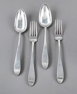 Ten pieces of cutlery, German, early 19th century, hallmark Berlin, mark of the 1st master marker H. W. Zarnack (1817-19), master mark Gerike, probabl