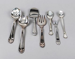 20 pieces of cutlery, German, 2nd half of 20th century, Villeroy & Boch, plated/stainless steel, design Paloma Picasso, 4 fish forks, 3 knives and 13 