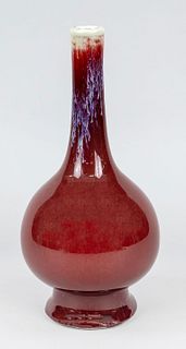 Oxblood vase, China, 20th c., porcelain with copper red langyao effect glaze, h 25cm