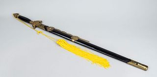 Qi-gong sword, China, 20th century, lacquer, metal, textile, probably so-called ''shadow weapon''(chin. yingwu) for qi-gong practice with implement, l