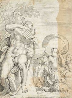 Carlo Cesio (1626-1686) after Annibale Carracci, ''Polyphemus and Galatea'', etching, published by Arnold van Westerhout (1651-1725) in Rome, lightly 