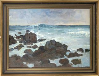 Herman Ã–sterlund (1873-1964), Swedish painter, Sea surf, oil on canvas, signed & dated 1912 lower right, 45 x 63 cm, framed 56 x 73 cm