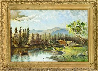 L. Appelkvist, Norwegian painter mid-20th century, rural idyll, oil on canvas, signed lower right and inscribed as ''Copy'' after unknown model, dated