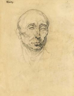 signed Kmetly, 1st half of 20th century, portrait study of an elderly man, pencil on paper, signed upper left, 52 x 42 cm, framed behind glass and pas