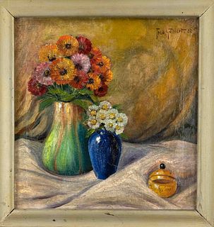 Fred Gellert, Flower Still Life 1927, oil on canvas, signed & dated 1927 upper right, craquelÃ©, 50 x 50 cm, framed 57 x 59 cm