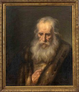 Ferdinand Thurnherr (1875-1930/50), Munich painter and copyist. Head of a bearded man, copy after an older model, oil on canvas, unsigned, inscribed o