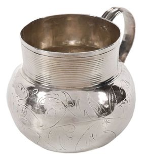 James II English Silver Chinoiserie Mug