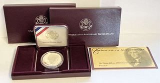 1993-S Thomas Jefferson 250th Anniversary Proof Silver Dollar