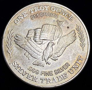 Toned 1981-CC U.S. Assay Office 1 ozt .999 Silver Trade Unit