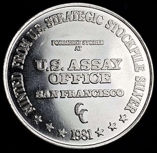1981-CC U.S. Assay Office Proof 1 ozt .999 Silver Trade Unit