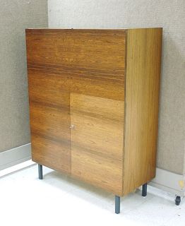 Mid-Century Modern Teak Magic Box Convertible Cabinet Desk.