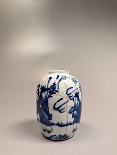 Small Blue and White Crackle Vase
