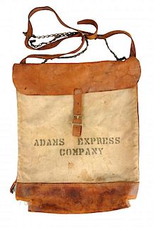 Adams Express Co. Leather Saddle Bag.