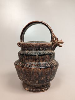 Song/Jin-Style Brown Glazed Pottery Ewer
