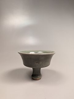 Song/Yuan-Style Celadon Porcelain Stem Cup