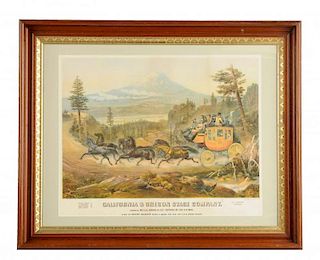 California & Oregon Stage Co. Lithographed Poster.