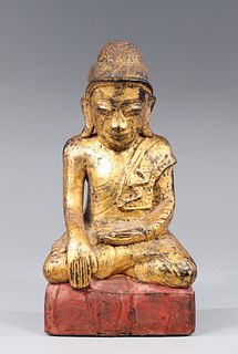Antique Chinese Carved Gilt Wood Figure