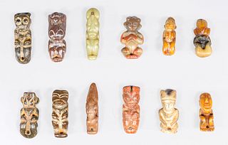 Group of Twelve Archaic Chinese Style Carved Hardstone Figures