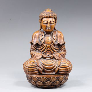 Vintage Chinese Carved Hardstone Buddha
