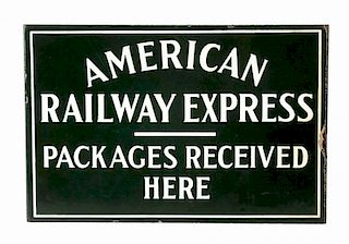 American Railway Express Porcelain Flange Sign.