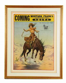 Montana Frank's Cowgirl Advertising Poster.