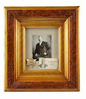 Framed Photograph & Sheriff Badge of A.S. Bosquit.