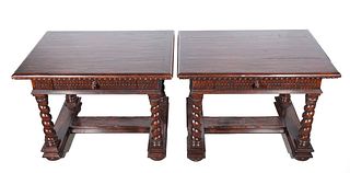 Pair of Charles Pollack Jacobean Console Tables