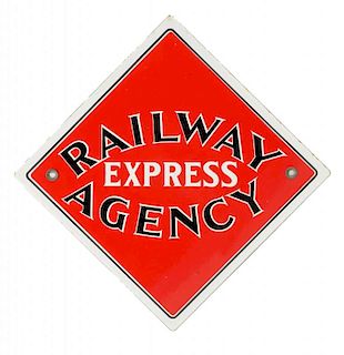 Railway Express Single Sided Porcelain Sign.