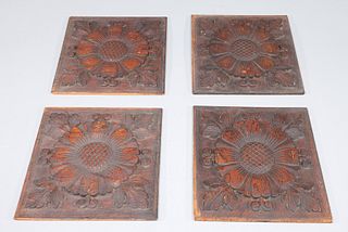Group of Four Vintage Carved Panels