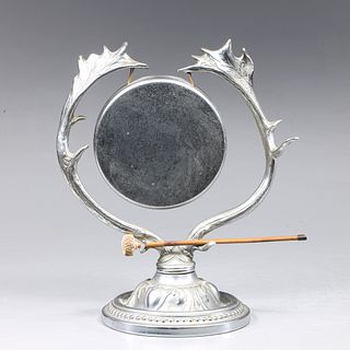 Vintage Silver Plate Antler Motif Gong