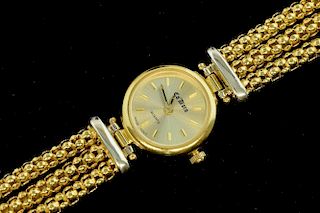Ca-Doro gold watch on triple chain strap, 9 ct cased.