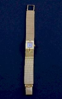 Ladies Longines wrist watch with 18ct gold bracelet