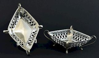 Pair of Edward VII silver bon-bon dishes, London 1909, makers H C Freeman & Co (Henry Charles Freeman), 7.37ozt/ 229g,
